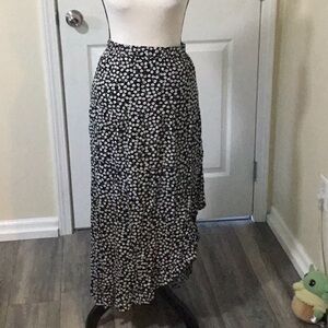 BTFBM Floral Black and White Women's Skirt XL NWT